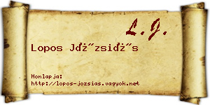 Lopos Józsiás névjegykártya